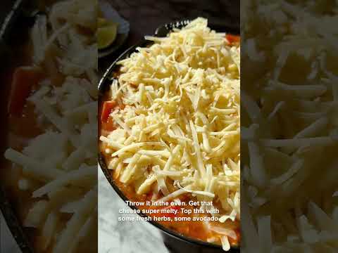 One Skillet Cheesy Salsa Chicken Rice Bake