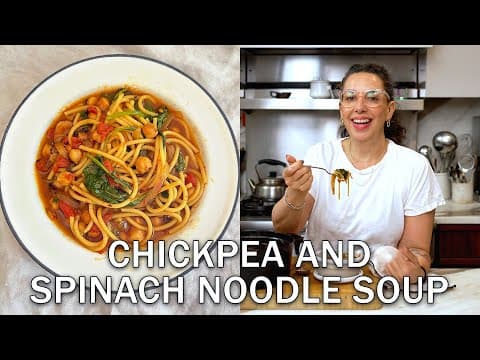 Chickpea and Spinach Noodle Soup