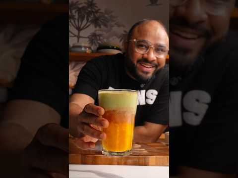 Layered Mango Matcha Cream Fizz