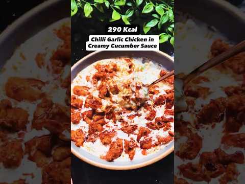 Chilli Garlic Chicken Bites with Cucumber Yogurt Sauce