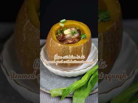 Steamed quail with butternut squash