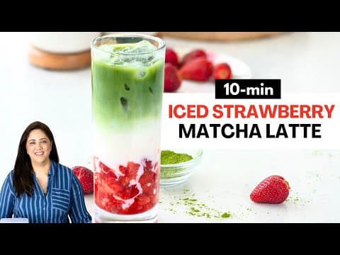 Strawberry Iced Matcha Latte