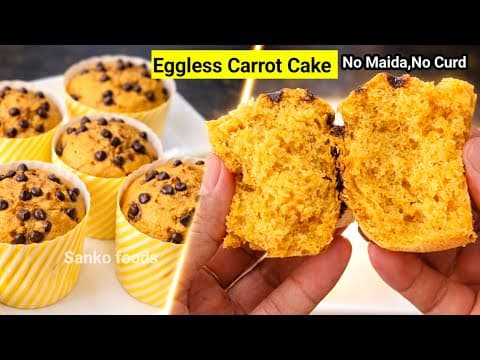 Soft & Moist Eggless Carrot Cup Cake