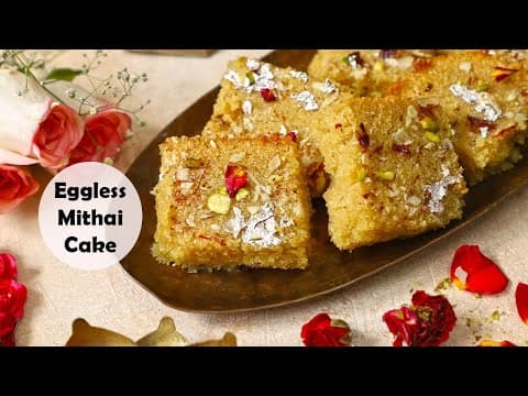 Eggless Semolina Mithai Cake