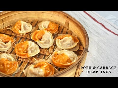 Bicolored Pork & Cabbage Dumplings