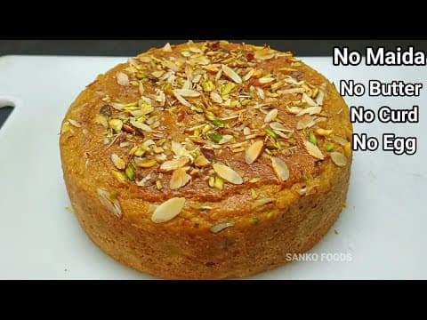 Eggless Mango Sooji Cake