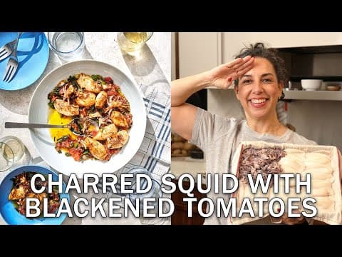 Charred Squid with Blackened Tomatoes
