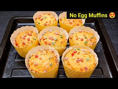 Eggless Tutti Frutti Muffins