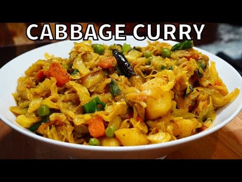 Cabbage Curry with Carrots & Green Peas